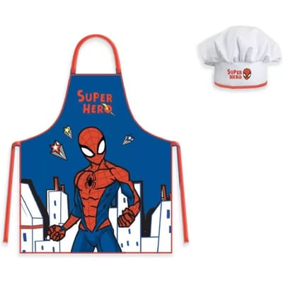 Spiderman schort met bakmuts