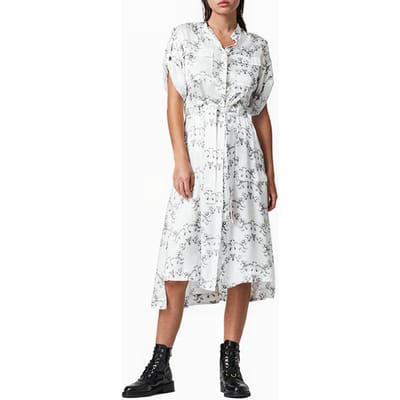 AllSaints Luciana Assam Dress White Größe: 32 | Midikleider Outlet | Damen | Weiß