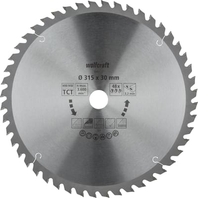 wolfcraft - Zaagtafel Cirkelzaagblad 315x30mm - 48 Tanden - Zaagblad voor Tafelzaag - 315x30 - 6684000