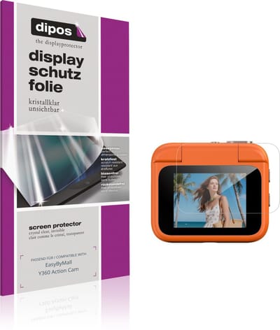 dipos – 4x Beschermfolie geschikt voor EasyByMall Y360 Action Cam | Krasbestendige & heldere Screenprotector Ultra-Thin
