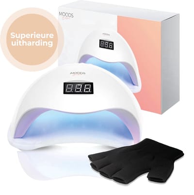 Moods Gellac - Professionele Nagellamp- UV Lamp Gelnagels - Gellak Lamp - Nageldroger - Bedienbaar met Knoppen - Krachtige LED Lamp - Wit