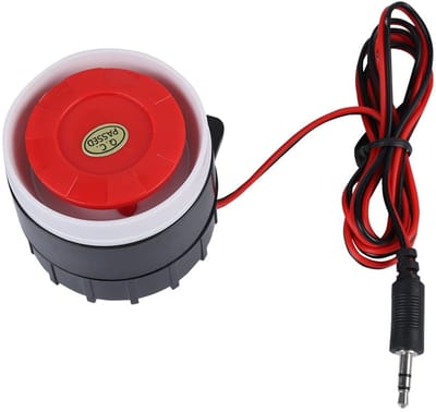 Allecto - Sirene 12V Alarm - Mini Rode Bekabelde Hoorn - 120dB Geluidsalarm - Geschikt voor Home Security - Compact formaat - Ideaal voor boot en huis