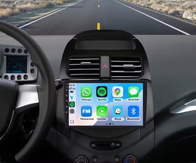 Autoradio 4/64GB met Carplay en Android auto | Geschikt voor Chevrolet Spark / Daewoo Matiz / Beat / Creative 2009-2015 | Radio scherm met Navigatie | 2009 2010 2011 2012 2013 2014 2015 / Mat zwart