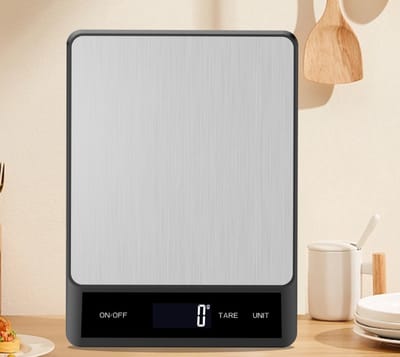 Keukenweegschaal, voedselweegschaal 15 kg/33 lb met verlicht LCD-scherm, nauwkeurigheid 1 g, 6 weegeenheden en tara-functie, roestvrij staal, geschikt voor kantoor, bakkerij en keuken.