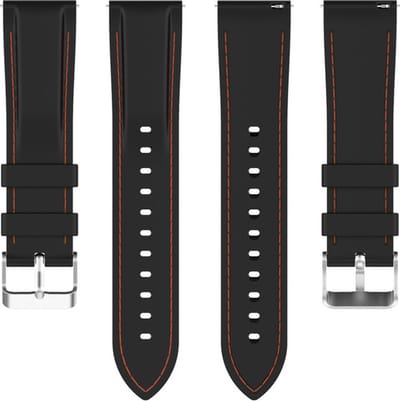 Siliconen bandje - geschikt voor Samsung Galaxy Watch 7 / Watch FE / Watch 6 (Classic) / Watch 5 (Pro) / Watch 4 (Classic) / Watch 3 41 mm / Active / Active 2 / Watch 42 mm - zwart