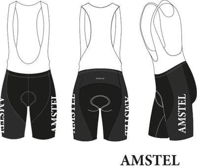 Retro Wielerbroek Amstel Bier - REDTED -Zwart - 5XL