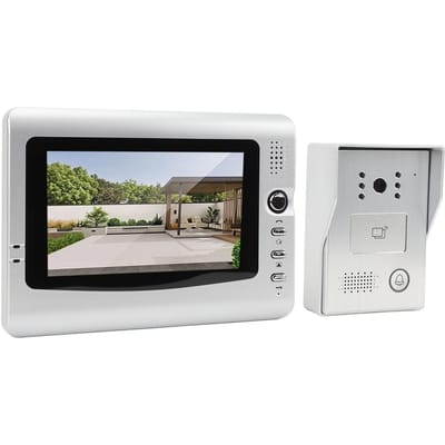 Bekabeld Video Intercom Systeem met Regenkap IR Nachtzicht 120º Groothoek Video Deurbel met 7 EU Plug