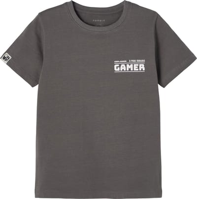 Name it t-shirt jongens - grijs - NKMbumka - maat 116