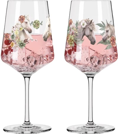 Ritzenhoff Cocktailglas / Wijnglas - Paard Bloemen Design - Kristalglas - 544 ml - Luxe Glazen voor Cocktails, Wijnen en Spritz - Geschikt voor de Vaatwasser
