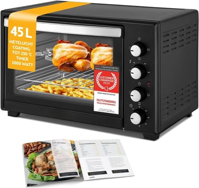 AMA® Heteluchtoven - Oven - Airfryer Oven - Zwart - 45 Liter
