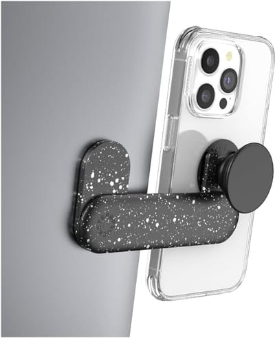 Laptop Mount - Zelfklevende Telefoonhouder voor Laptop met Strak Ontwerp - Zwart Spikkel