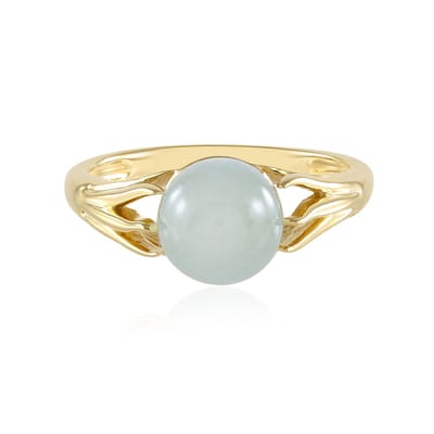 Cavill - Zilveren Ring met Braziliaanse Aquamarijn 2,93 ct - 925 Sterling Zilver Verguld - Ronde Blauwe Edelsteen - Luxe Sieraden