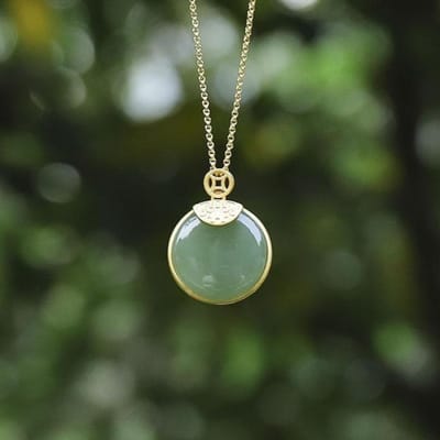 Natuurlijke Hetian Jade Groene Jade Hanger S925 Sterling Zilver Ronde Jade Ketting Vrouwen Eenvoudig Ambacht Verjaardagscadeau Sieraden wit
