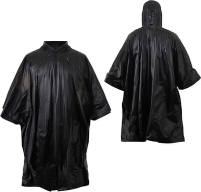 Benson Regenponcho - zwart - herbruikbaar - voor volwassenen - poncho