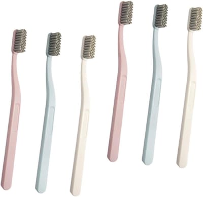 Nylon Tandenborstels - Harde Borstels - Dagelijkse Mondverzorging - Antislip Ontwerp - 6 Stuks - Diverse Kleuren