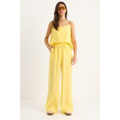 Mouwloze Camisole en Wijde Pantalons Coördinatieset