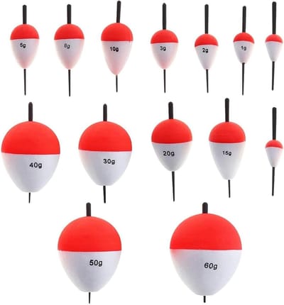 Thijox - Dobbers Vissen Set 14 Stuks - Dobberhengels Vissen - Drijfkracht 0,8 - 1,2, 3, 5, 8, 10, 15, 20, 30, 40, 50, 60g - Ideaal voor Forel, Zeeboot