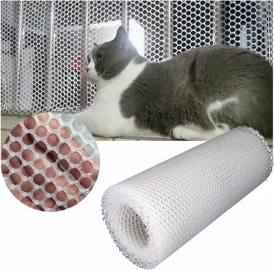 Veiligheidsnet Katten - Beschermnet Balkon - Huisdieren Veilig - Zonder Boren - Op Maat Te Snijden - Wit