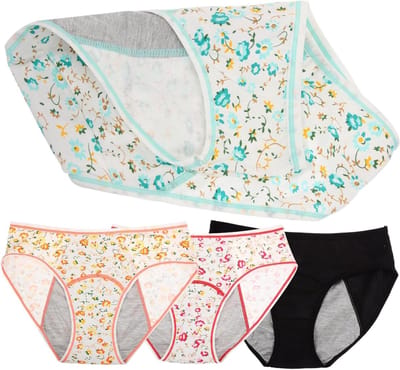 Menstruatie Ondergoed - Periode Slip Maandverband Slip - Bescherming Tijdens Ongesteldheid - Lekvrij en Ademend - 4 Stuks - As Shown