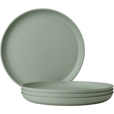 Mepal Ontbijtbord Silueta 230 mm set 4 stuks - Nordic sage - campingservies - campingborden - buitenservies
