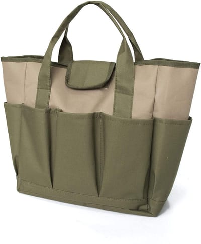 Dailygoody - Tuingereedschapsset - Grote Tuintas - Stevig en Ruim - Groen + Kaki - Handig voor Tuinliefhebbers - Ideaal voor Tuingereedschap