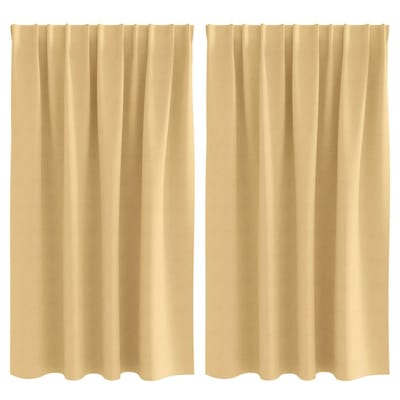 vidaXL Zwart-out Gordijnen met Ringen 2 st Beige 140 x 140 cm