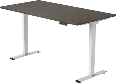 Office Hero® Cosmic Elektrisch - Zit sta bureau in hoogte verstelbaar wit frame - Game bureau - Computertafel - Werktafel - 120x80 - Logan eik