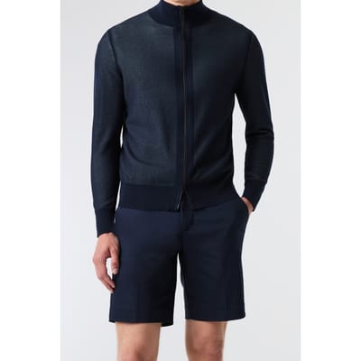 AlphaTauri Fawan V1.y9.01 Flat-knit-jacket Dark Navy/fog Blue Size: S | Cardigans Outlet | Heren | Blauw