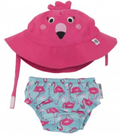 Zoocchini UV zwemluier setje Franny the Flamingo maat M (6-12 mnd)