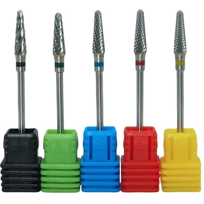 Ensemble de 5 pièces de forets dentaires en acier au tungstène, tête de polissage et de meulage pour dents, outil multifonctionnel pour cliniques