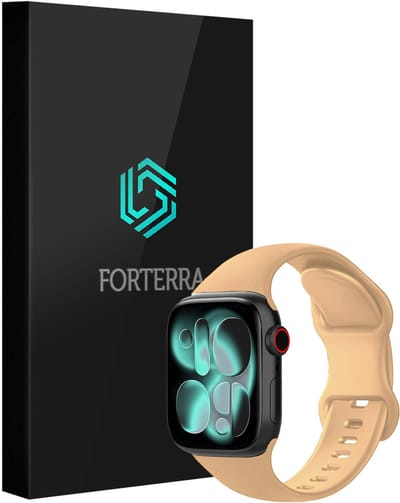 Smartwatchbandje Geschikt voor Apple Watch 1, 2, 3, 4, 5, 6, 7, 8, 9, 10, 11, SE - 42/44/45/46 mm - Verstelbaar Siliconen Bandje - Walnoot