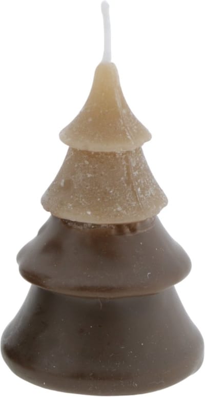 Home Society - Kerstboom kaarsjes - Duo Layer - Bruin - Lichtbruin - S - Doosje 6 stuks