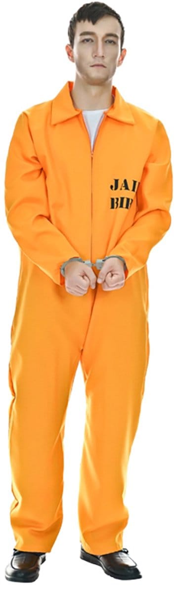 Boevenpak - Oranje overall - Gevangenis kostuum - Carnavalskleding - Carnaval kostuum - Heren - Maat L