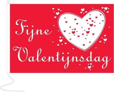 Vlag Fijne Valentijnsdag 200x300