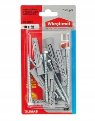 Expansiebouten 10x60-80mm met zeskantkop 7 stuks