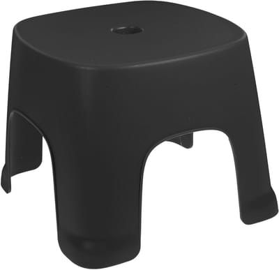 Lage kruk - Opstapje toilet - Badkamer comfort - Stapelbaar ontwerp - 20.5x19.5x16cm - Zwart