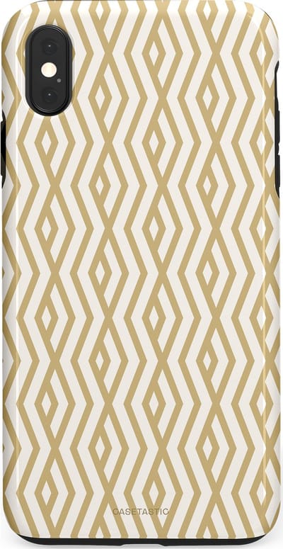 Casetastic Hoesje Geschikt voor Apple iPhone Xs Max - Stijlvolle Beschermende Duo-layer Case - Art Deco Goud