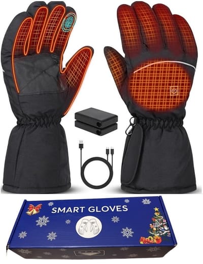 Oplaadbare Handschoenen – verwarmde handschoenen - verwarmde waterafstotende wanten- 2x Oplaadbare Batterijen - 8500 mAh(hoge capaciteit) - Scooter Handschoenen- fietsen handschoenen - Waterdichte handschoenen - Elektrische Handschoenen - Maat L