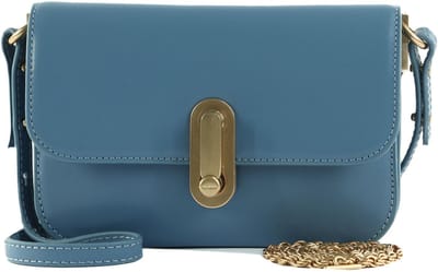 Ted Baker Leren schoudertas Kkaysa Polished Leather Crossbody Bag Mid - Blue blauw