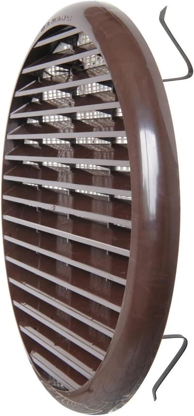 Ventilatierooster Kunststof - Afzuigrooster Raam - Ventilatie Verbeteren - Met Insectennet - 235 mm - Bruin