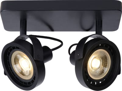Lucide TALA LED - Plafondspot - LED Dim to warm - GU10 (ES111) - 2x12W 2200K/3000K - Zwart