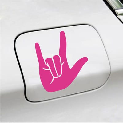 Bumpersticker - Rock N Roll - 14 X 12 - Roze
