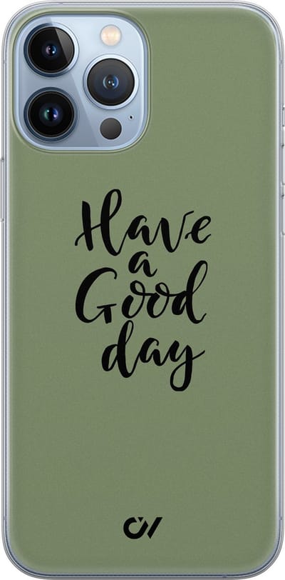 Hoesje geschikt voor Apple iPhone 13 Pro Max - Good Day - - Groen - Apple - Casevibes
