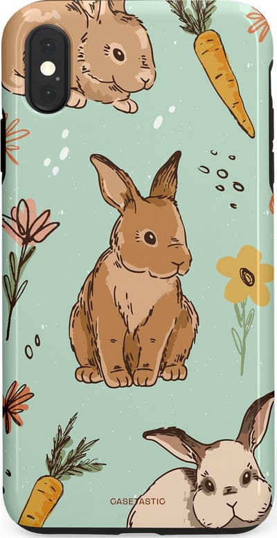 Casetastic Hoesje Geschikt voor Apple iPhone Xs Max - Stijlvolle Beschermende Duo-layer Case - Hop hop flapoortje