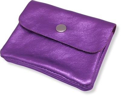 Bijoutheek Portemonnee Leer Italiaans Metallic Paars