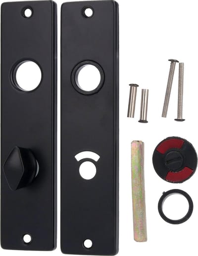 Deurgarnituur Wc - Op Schild - Zwart - 174x40x33mm Wc63/8mm
