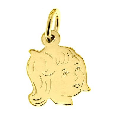 Juwelier Zwartevalk 14 karaat gouden meisjes kinderkopje hanger - 14.179/14K
