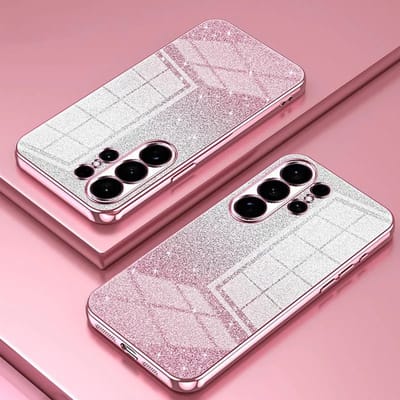 Hoesje geschikt voor Samsung Galaxy S26 Ultra - Phonesta Crystal Sparkle Glitter Silicone Back Cover - Roze