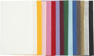 Tissuepapier, vel 50x70 cm, 14 gr, diverse kleuren, 30vellen | vloeipapier | zijdepapier