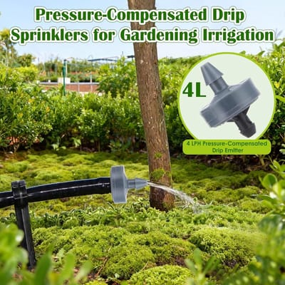100 Stuks Compensatie Drippers met 4 Liter Drukcompensatie, Micro Irrigatie Stabilizer voor Tuin en Gewassen